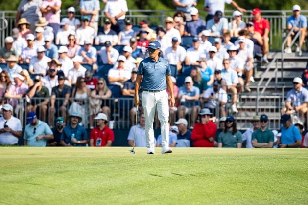 August 22, 2026, St. Louis, Missouri, USA: RICKIE FOWLER looks on at the green at Hole 3 during Round 3 of the BMW Championship at Bellerive Country Club. St. Louis USA - ZUMAw173 20260822_zsp_w173_046 Copyright: xLukexWelshx