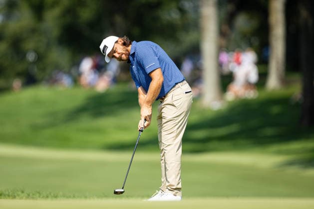 August 22, 2026, St. Louis, Missouri, USA: TOMMY FLEETWOOD hits a putt on the fifth hole green during Round 3 of the BMW Championship at Bellerive Country Club. St. Louis USA - ZUMAw173 20260822_zsp_w173_035 Copyright: xLukexWelshx