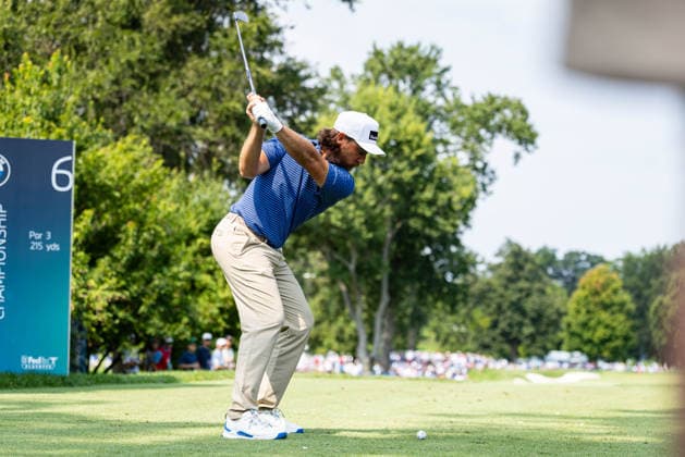 August 22, 2026, St. Louis, Missouri, USA: TOMMY FLEETWOOD tees off of the sixth hole during Round 3 of the BMW Championship at Bellerive Country Club. St. Louis USA - ZUMAw173 20260822_zsp_w173_005 Copyright: xLukexWelshx
