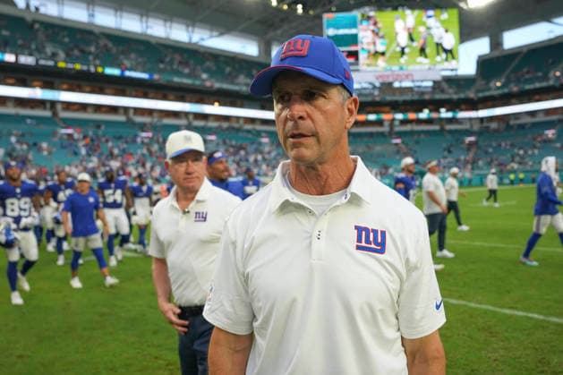 MIAMI GARDENS, FL - AUGUST 22: New York Giants head coach John Harbaugh leaves the field following the preseason NFL, American Football Herren, USA game between the New York Giants and the Miami Dolphins on Saturday, August 22, 2026 at Hard Rock Stadium in Miami, FL (Photo by Peter Joneleit Icon Sportswire) NFL: AUG 22 Giants at Dolphins EDITORIAL USE ONLY Icon260822008