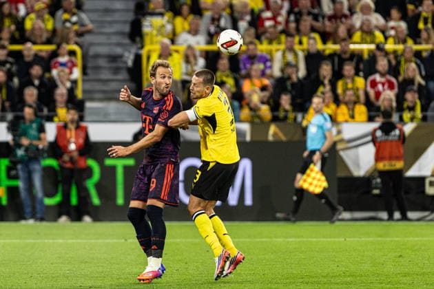 Franz-Beckenbauer-Supercup 2026: Borussia Dortmund - FC Bayern München; 22.08.2026 Harry Kane (FC Bayern München, 9), Waldemar Anton (Borussia Dortmund, 3) Franz-Beckenbauer-Supercup 2026: Borussia Dortmund - FC Bayern München; Signal Iduna Park, Dortmund; 22.08.2026 *** Franz Beckenbauer Super Cup 2026 Borussia Dortmund vs. FC Bayern Munich August 22, 2026 Harry Kane, FC Bayern Munich, 9, Waldemar Anton, Borussia Dortmund, 3, Franz Beckenbauer Super Cup 2026, Borussia Dortmund vs. FC Bayern Munich, Signal Iduna Park, Dortmund, August 22, 2026 Copyright: xBEAUTIFULxSPORTS Buriakovx