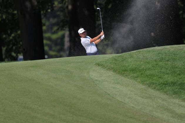 August 22, 2026, U.S.: Michael Thorbjornsen hits a bunker shot at the BMW Championship on August 22, 2026 at Bellerive Country Club in St. Louis, Missouri. U.S. - ZUMAn332 20260822_zsp_n332_030 Copyright: xTaylorxNickersonx