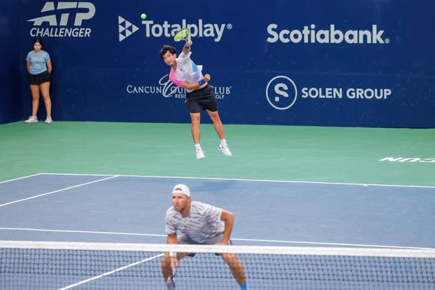 CANCUN COUNTRY OPEN 2026 CANCUN COUNTRY OPEN 2026 SRIRAM BALAJI ANIRUDH CHANDRASEKAR VS SANTIAGO GONZALEZ7RAY HO 22082026 CANCUN, QUINTANA ROO. Action photo of Sebastian Gonzalez and Ray Ho, during doubles semifinal game of the Cancun Country Open 2026 Tennis 125 Challenger tournament held at the Cancun Country Club of Cancun, Quintana Roo, Mexico. Foto de accion de Sebastian Gonzalez y Ray Ho, durante juego semifinal de dobles del Cancun Country Open 2026 ATP125 Challenger que se celebra en el Cancun Country Club de Cancun, Quintana Roo, Mexico. PHOTO BY IMAGENSHOP AGENCIA FOTOGRAFICA CANCUN QUINTANA ROO MEXICO *** CANCUN COUNTRY OPEN 2026 CANCUN COUNTRY OPEN 2026 SRIRAM BALAJI ANIRUDH CHANDRASEKAR VS. SANTIAGO GONZALEZ AND RAY HO August 22, 2026, CANCUN, QUINTANA ROO Action photo of Sebastian Gonzalez and Ray Ho during the doubles semifinal match of the 2026 Cancun Country Open Tennis 125 Challenger tournament held at the Cancun Country Club in Cancun, Quintana Roo, Mexico Action photo of Sebastian Gonzalez and Ray Ho, during the doubles semifinal match of the 2026 Cancun Country Open ATP125 Challenger, held at the Cancun Country Club in Cancun, Quintana Roo, Mexico. PHOTO BY IMAGENSHOP PHOTO AGENCY, CANCUN, QUINTANA ROO, MEXICO Copyright: xIMAGENSHOPxAGENCIAxFOTOGRAFICAx