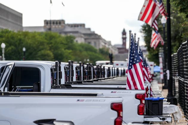 Washington DC hosts inaugural Freedom 250 Grand Prix Weekend WASHINGTON, D.C., UNITED STATES - AUGUST 22: Security measures are taken as drivers take part in an NTT IndyCar, Indy Car, IRL, USA SERIES Freedom 250 in Washington, D.C., on August 22, 2026. U.S. President Donald Trump established the Freedom 250 Grand Prix weekend as part of the yearlong celebration marking the 250th anniversary of the United States. Hasan Akbas Anadolu Washington United States. Editorial use only. Please get in touch for any other usage.  Copyright: x2026xAnadoluxHasanxAkbasx