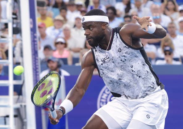 Cincinnati Open tennis tournament Frances Tiafoe of the USA in action against compatriot Brandon Nakashima during their semifinal match at the Cincinnati Open tennis tournament in Mason, Ohio, USA, 22 August 2026. CINCINNATI OHIO UNITED STATES  Copyright: xMARKxLYONSx