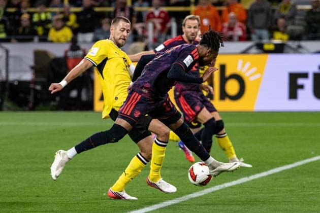 Tor zum 0:2 durch Michael Olise 17 (FC Bayern Muenchen), Borussia Dortmund vs. FC Bayern Muenchen, Fussball, Franz Beckenbauer Supercup, 22.08.2026 DFB regulations prohibit any use of photographs as image sequences and or quasi-video Dortmund Nordrhein-Westfalen Deutschland *** Goal to make it 0–2 by Michael Olise, 17, FC Bayern Munich; Borussia Dortmund vs. FC Bayern Munich, Soccer, Franz Beckenbauer Super Cup, August 22, 2026. DFB regulations prohibit any use of photographs as image sequences and or quasi-video. Dortmund, North Rhine-Westphalia, Germany Copyright: xkolbert-press MarcxNiemeyerx