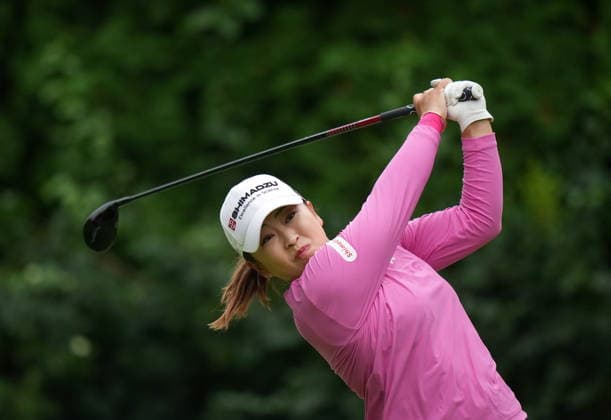 August 22, 2026, Edmonton, Ab, CANADA: Mao Saigo, of Japan, hits her tee shot on the fourth hole during the third round at the LPGA, Golf Damen CPKC Canadian Women s Open golf tournament, in Edmonton, on Saturday, Aug. 22, 2026. Canada News - August 22, 2026  - ZUMAc35_ 20260822_zaf_c35_148 Copyright: xDarrylxDyckx