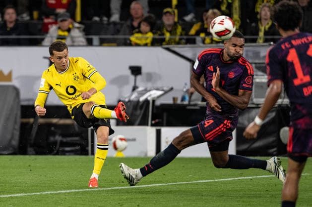 Konstantinos Karetsas 19 (Borussia Dortmund), Borussia Dortmund vs. FC Bayern Muenchen, Fussball, Franz Beckenbauer Supercup, 22.08.2026 DFB regulations prohibit any use of photographs as image sequences and or quasi-video Dortmund Nordrhein-Westfalen Deutschland *** Konstantinos Karetsas 19 Borussia Dortmund, Borussia Dortmund vs. FC Bayern Munich, soccer, Franz Beckenbauer Super Cup, August 22, 2026. DFB regulations prohibit any use of photographs as image sequences and or quasi-video. Dortmund, North Rhine-Westphalia, Germany Copyright: xkolbert-press MarcxNiemeyerx