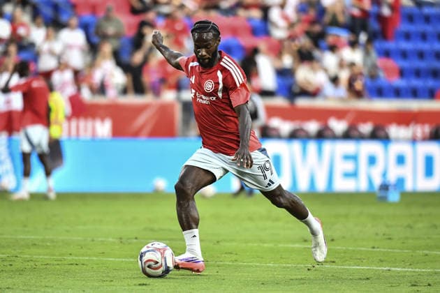 Jonathan Bamba (Chicago Fire FC) during warmups before the Major League Soccer match between Red Bull New York and Chicago Fire FC at Sports Illustrated Stadium on August 22, 2026 in Harrison, NJ, United States.  Copyright: xRebekahxWynkoopx xSPPx Sportspressphoto_SPR212918