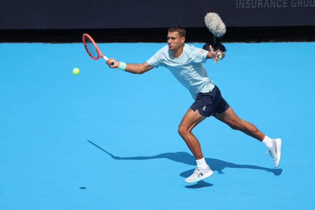 August 22, 2026, Mason, Oh, USA: Cincinnati Open Tennis 2026 - Flavio Cobolli plays a ball against Arthur Fils in the Cincinnati Open Tennis Tournament held in Mason OH. 2026 08 22. ZUMAPress Mason USA - ZUMAn24_ 20260822_zaf_n24_114 Copyright: xWallyxNellx