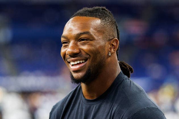 Aug 22, 2026; Indianapolis, Indiana, USA; Atlanta Falcons running back Bijan Robinson (7) during pregame against the Indianapolis Colts at Lucas Oil Stadium. Mandatory Credit: -Cal Media - ZUMAc04_ 20260822_zma_c04_270 Copyright: xJohnxMersitsx