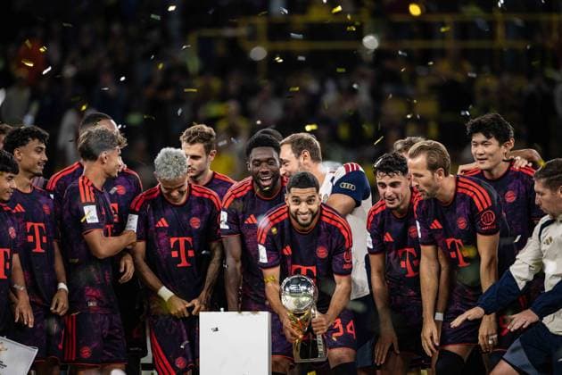 Ismael Saibari 34 (FC Bayern Muenchen) mit Pokal, Borussia Dortmund vs. FC Bayern Muenchen, Fussball, Franz Beckenbauer Supercup, 22.08.2026 DFB regulations prohibit any use of photographs as image sequences and or quasi-video Dortmund Nordrhein-Westfalen Deutschland *** Ismael Saibari, 34, FC Bayern Munich with the trophy; Borussia Dortmund vs. FC Bayern Munich; soccer; Franz Beckenbauer Super Cup; August 22, 2026. DFB regulations prohibit any use of photographs as image sequences and or quasi-video. Dortmund, North Rhine-Westphalia, Germany Copyright: xkolbert-press MarcxNiemeyerx