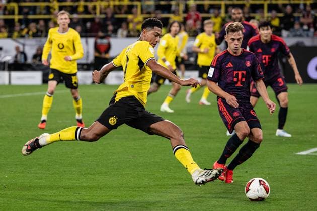 Jobe Bellingham 7 (Borussia Dortmund), Borussia Dortmund vs. FC Bayern Muenchen, Fussball, Franz Beckenbauer Supercup, 22.08.2026 DFB regulations prohibit any use of photographs as image sequences and or quasi-video Dortmund Nordrhein-Westfalen Deutschland *** Jobe Bellingham 7 Borussia Dortmund, Borussia Dortmund vs. FC Bayern Munich, Soccer, Franz Beckenbauer Super Cup, August 22, 2026. DFB regulations prohibit any use of photographs as image sequences and or quasi-video. Dortmund, North Rhine-Westphalia, Germany Copyright: xkolbert-press MarcxNiemeyerx