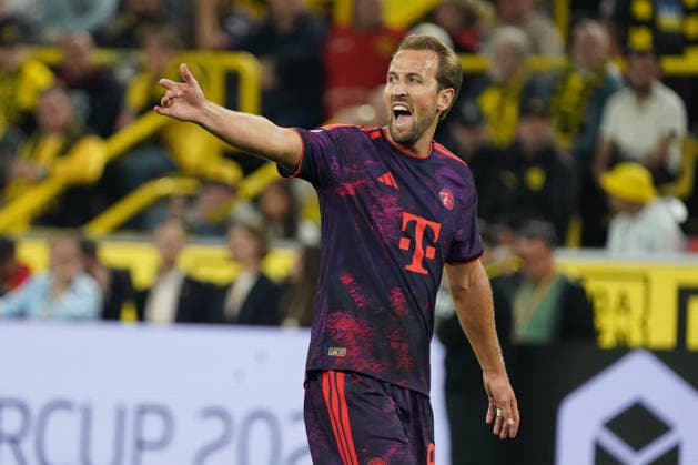 Harry Kane FC Bayern München Aktion, Einzelbild *** Harry Kane, FC Bayern Munich, Action Shot, Still Image
