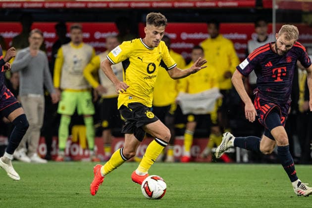 Giannis Konstantelias 45 (Borussia Dortmund), Borussia Dortmund vs. FC Bayern Muenchen, Fussball, Franz Beckenbauer Supercup, 22.08.2026 DFB regulations prohibit any use of photographs as image sequences and or quasi-video Dortmund Nordrhein-Westfalen Deutschland *** Giannis Konstantelias 45 Borussia Dortmund, Borussia Dortmund vs. FC Bayern Munich, Soccer, Franz Beckenbauer Super Cup, August 22, 2026. DFB regulations prohibit any use of photographs as image sequences and or quasi-video. Dortmund, North Rhine-Westphalia, Germany Copyright: xkolbert-press MarcxNiemeyerx