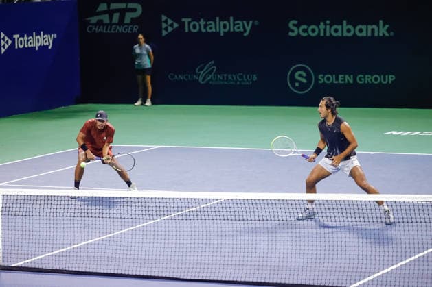 CANCUN COUNTRY OPEN 2026 CANCUN COUNTRY OPEN 2026 IVAN LIUTAREVICH MIGUEL REYES VARELA VS LUIS CARLOS ALVAREZ ALAN MAGADAN 22082026 CANCUN, QUINTANA ROO. Action photo of Luis Carlos Alvarez and Alan Magadan during doubles semifinal game of the Cancun Country Open 2026 Tennis 125 Challenger tournament held at the Cancun Country Club of Cancun, Quintana Roo, Mexico. Foto de accion de Luis Carlos Alvarez y Alan Magadan durante juego semifinal de dobles del Cancun Country Open 2026 ATP125 Challenger que se celebra en el Cancun Country Club de Cancun, Quintana Roo, Mexico. PHOTO BY IMAGENSHOP AGENCIA FOTOGRAFICA CANCUN QUINTANA ROO MEXICO *** CANCUN COUNTRY OPEN 2026 CANCUN COUNTRY OPEN 2026 IVAN LIUTAREVICH MIGUEL REYES VARELA VS. LUIS CARLOS ALVAREZ ALAN MAGADAN 08 22 2026 CANCUN, QUINTANA ROO Action photo of Luis Carlos Alvarez and Alan Magadan during the doubles semifinal match of the 2026 Cancun Country Open ATP125 Challenger tournament held at the Cancun Country Club in Cancun, Quintana Roo, Mexico Action photo of Luis Carlos Alvarez and Alan Magadan during the doubles semifinal match of the 2026 Cancun Country Open ATP125 Challenger tournament held at the Cancun Country Club in Cancun, Quintana Roo, Mexico PHOTO BY IMAGENSHOP PHOTO AGENCY CANCUN QUINTANA ROO MEXICO Copyright: xIMAGENSHOPxAGENCIAxFOTOGRAFICAx