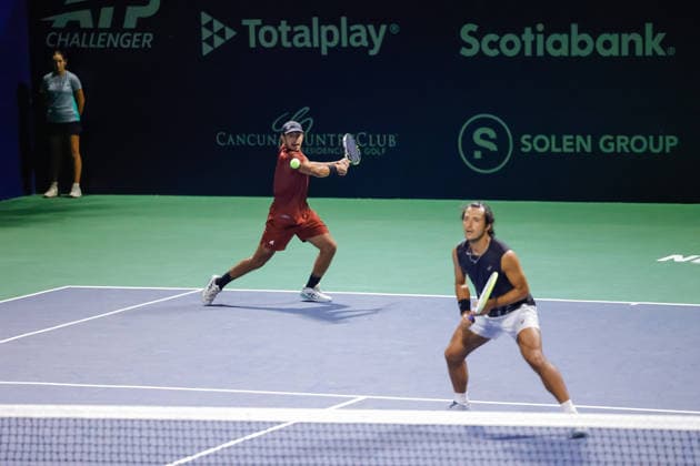 CANCUN COUNTRY OPEN 2026 CANCUN COUNTRY OPEN 2026 IVAN LIUTAREVICH MIGUEL REYES VARELA VS LUIS CARLOS ALVAREZ ALAN MAGADAN 22082026 CANCUN, QUINTANA ROO. Action photo of Luis Carlos Alvarez and Alan Magadan during doubles semifinal game of the Cancun Country Open 2026 Tennis 125 Challenger tournament held at the Cancun Country Club of Cancun, Quintana Roo, Mexico. Foto de accion de Luis Carlos Alvarez y Alan Magadan durante juego semifinal de dobles del Cancun Country Open 2026 ATP125 Challenger que se celebra en el Cancun Country Club de Cancun, Quintana Roo, Mexico. PHOTO BY IMAGENSHOP AGENCIA FOTOGRAFICA CANCUN QUINTANA ROO MEXICO *** CANCUN COUNTRY OPEN 2026 CANCUN COUNTRY OPEN 2026 IVAN LIUTAREVICH MIGUEL REYES VARELA VS. LUIS CARLOS ALVAREZ ALAN MAGADAN 08 22 2026 CANCUN, QUINTANA ROO Action photo of Luis Carlos Alvarez and Alan Magadan during the doubles semifinal match of the 2026 Cancun Country Open ATP125 Challenger tournament held at the Cancun Country Club in Cancun, Quintana Roo, Mexico Action photo of Luis Carlos Alvarez and Alan Magadan during the doubles semifinal match of the 2026 Cancun Country Open ATP125 Challenger tournament held at the Cancun Country Club in Cancun, Quintana Roo, Mexico PHOTO BY IMAGENSHOP PHOTO AGENCY CANCUN QUINTANA ROO MEXICO Copyright: xIMAGENSHOPxAGENCIAxFOTOGRAFICAx