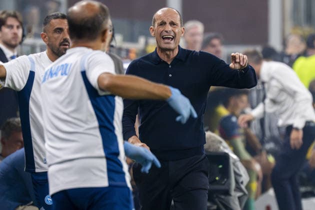IPA87713519 - Massimiliano Allegri during the Genoa CFC vs. SSC Napoli Italian Serie A soccer match in Genoa, Italy, on August 22, 2026  Copyright: xJacopoxCane IPAxSportx xx 87713519