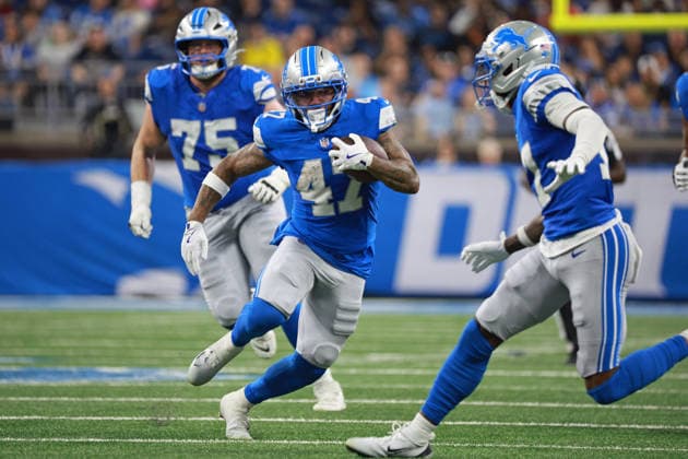 Washington Commanders vs Detroit Lions DETROIT,MICHIGAN-AUGUST 22: Running back Trayveon Williams 47 of the Detroit Lions runs the ball during an NFL, American Football Herren, USA preseason football game between the Washington Commanders and the Detroit Lions in Detroit, Michigan USA, on Saturday, August 22, 2026 Detroit Michigan United States  Copyright: xJorgexLemusx originalFilename:lemus-washingt260822_npFbh.jpg