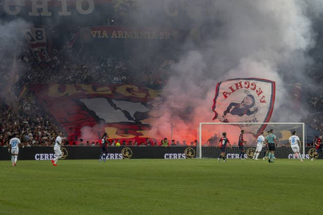 SOCCER - Serie A - Genoa CFC vs. SSC Napoli Photo by IPA ABACAPRESS.COM87713395 - The Genoa fans choreography during the Genoa CFC vs. SSC Napoli match, an Italian Serie A soccer game in Genoa, Italy, on August 22, 2026 Genoa Italy  Copyright: xIPAxSport ABACAx
