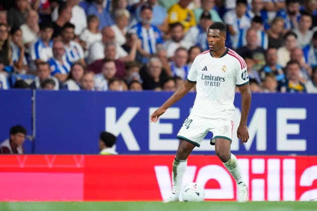 RCD Espanyol de Barcelona v Real Madrid - LaLiga EA Sports 2026 27 Denzel Dumfries right-back of Real Madrid and Netherlands during the La Liga EA Sports 2026 27 match between RCD Espanyol de Barcelona and Real Madrid at RCDE Stadium on August 22, 2026 in Barcelona, Spain. Barcelona Spain  Copyright: xJosexBretonx originalFilename:bretonhernandez-rcdespan260822_npJcU.jpg
