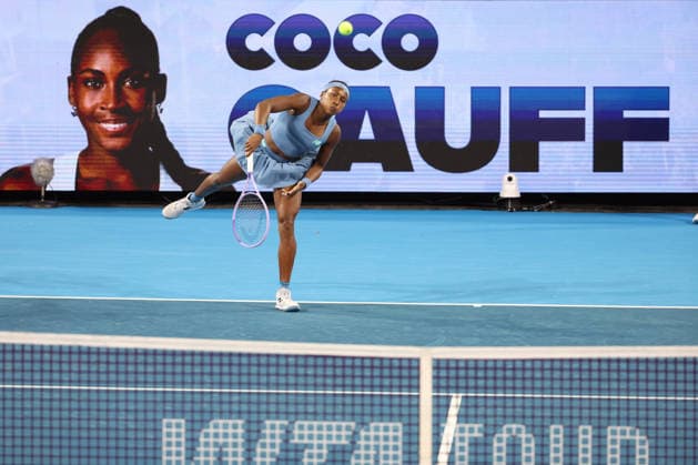 August 22, 2026, Mason, Oh, USA: Cincinnati Open Tennis 2026 - Coco Gauff warms up before her match against Sara Bejlek in the Cincinnati Open Tennis Tournament held in Mason OH. 2026 08 22. ZUMAPress Mason USA - ZUMAn24_ 20260822_zaf_n24_294 Copyright: xWallyxNellx