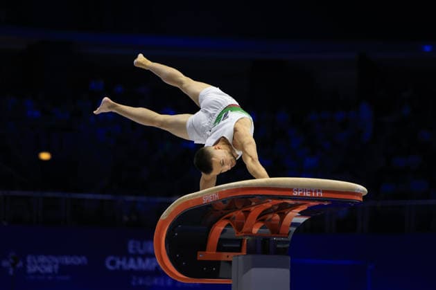 Zagreb, 22.08.2026. - 37TH EUROPEAN MEN™S ARTISTIC GYMNASTICS, Men s Artistic Gymnastics Apparatus Final Vault Individual SENIORS. 526 TRIFONOV Daniel (BUL) Men s Artistic Gymnastics Apparatus Final Horizontal bar Individual SENIORS  2S6A3286.JPG