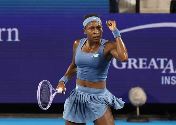 August 22, 2026, Mason, Ohio, USA: COCO GAUFF of USA during the match against Sara Bejlek of Czech Republic in semifinals of tennis tournament WTA, Tennis Damen 1000 Cincinnati Open in Mason. Gauff won 6:4, 6:1 Mason USA - ZUMAc278 20260822_zsp_c278_077 Copyright: xMarcinxCholewinskix