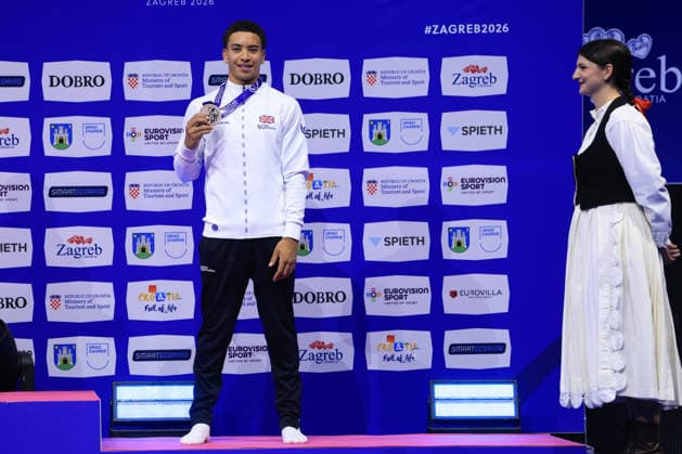 Zagreb, 22.08.2026. - 37TH EUROPEAN MEN™S ARTISTIC GYMNASTICS, Men s Artistic Gymnastics Apparatus Final Vault Individual SENIORS. Medal ceremony: BRONZE (GBR) SCOTT Sol Men s Artistic Gymnastics Apparatus Final Horizontal bar Individual SENIORS  2S6A4822.JPG