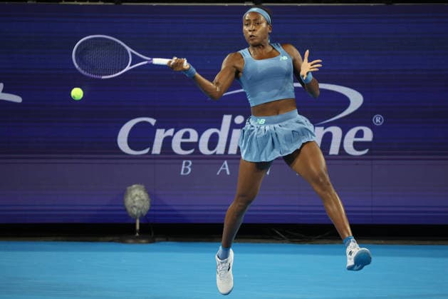 August 22, 2026, Mason, Oh, USA: Cincinnati Open Tennis 2026 - Coco Gauff plays a ball against Sara Bejlek in the Cincinnati Open Tennis Tournament held in Mason OH. 2026 08 22. ZUMAPress Mason USA - ZUMAn24_ 20260822_zaf_n24_358 Copyright: xWallyxNellx