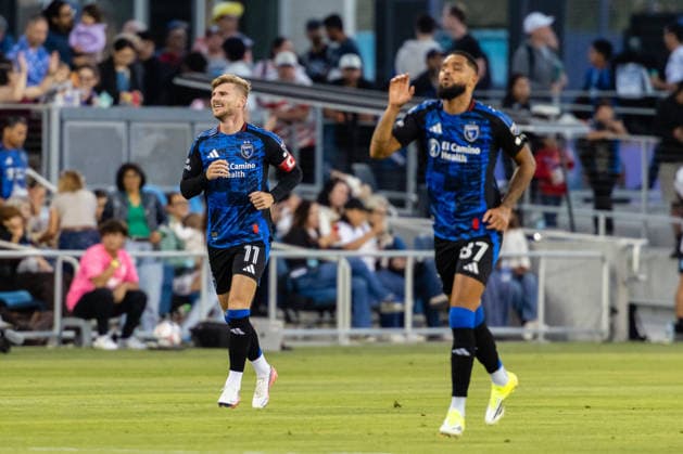 SAN JOSE, CA - AUGUST 22: Timo Werner 11 of the San Jose Earthquakes celebrates a goal on a penalty kick in the first half of a MLS, Fussball Herren, USA match against Minnesota United FC on August 22, 2026 at PayPal Park in San Jose, CA. (Photo by Matthew Huang Icon Sportswire) SOCCER: AUG 22 MLS San Jose Earthquakes vs Minnesota United FC EDITORIAL USE ONLY Icon260822130