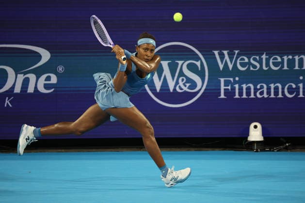 August 22, 2026, Mason, Oh, USA: Cincinnati Open Tennis 2026 - Coco Gauff plays a ball against Sara Bejlek in the Cincinnati Open Tennis Tournament held in Mason OH. 2026 08 22. ZUMAPress Mason USA - ZUMAn24_ 20260822_zaf_n24_436 Copyright: xWallyxNellx