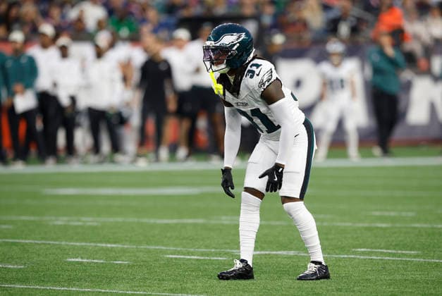 NFL, American Football Herren, USA 2026: Eagles Vs Patriots AUG 22 Aug 22, 2026; Foxborough, Massachusetts, USA; Philadelphia Eagles defensive back Andre Sam (31) in action during the NFL preseason game between Philadelphia Eagles and New England Patriots at Gillette Stadium. Mandatory Credit: M. Anthony Nesmith-Cal Media (Credit Image: Mingo Nesmith Cal Sport Media) Foxborough Massachusetts USA EDITORIAL USE ONLY Copyright: xx ZUMA-20260822_zma_c04_465.jpg MingoxNesmithx csmphotothree514160