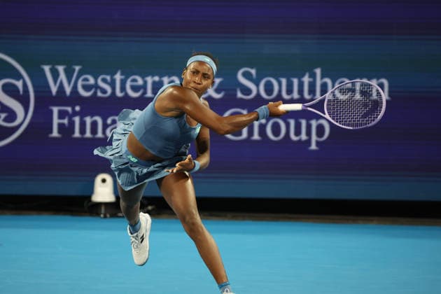 August 22, 2026, Mason, Oh, USA: Cincinnati Open Tennis 2026 - Coco Gauff plays a ball against Sara Bejlek in the Cincinnati Open Tennis Tournament held in Mason OH. 2026 08 22. ZUMAPress Mason USA - ZUMAn24_ 20260822_zaf_n24_378 Copyright: xWallyxNellx