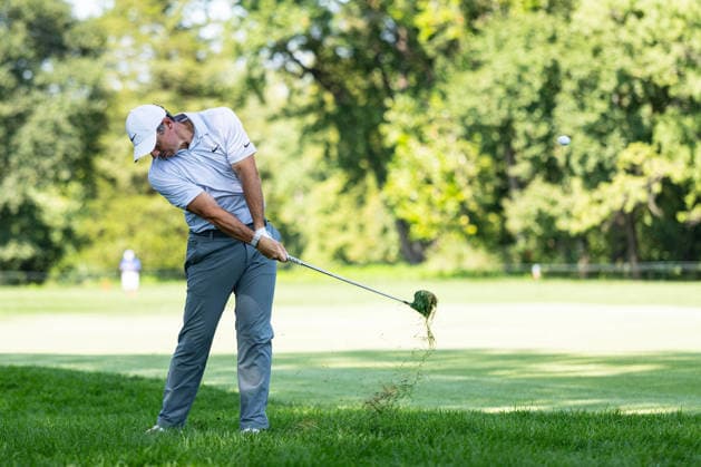 August 22, 2026, St. Louis, Missouri, USA: RORY MCILROY hits his second shot out of the rough on the fourteenth hole during Round 3 of the BMW Championship at Bellerive Country Club. St. Louis USA - ZUMAw173 20260822_zsp_w173_105 Copyright: xLukexWelshx