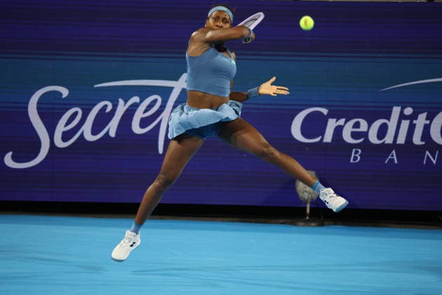 August 22, 2026, Mason, Oh, USA: Cincinnati Open Tennis 2026 - Coco Gauff plays a ball against Sara Bejlek in the Cincinnati Open Tennis Tournament held in Mason OH. 2026 08 22. ZUMAPress Mason USA - ZUMAn24_ 20260822_zaf_n24_312 Copyright: xWallyxNellx