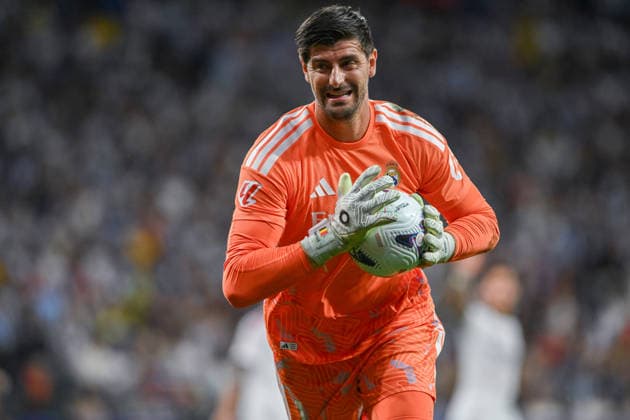 RCD ESPANYOL v REAL MADRID RCDE STADIUM BARCELONA. Aug 22, 2026 RCD ESPANYOL vs REAL MADRID Aug 22,2026 Courtois (13) goalkeeper of Real Madrid during the match between RCD Espanyol and Real Madrid corresponding to the second day of La Liga EA Sports at RCDE Stadium in Barcelona, Spain. Cornella El Prat ESP Copyright: xS.xRosx