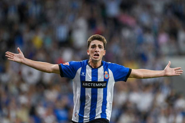 RCD ESPANYOL v REAL MADRID RCDE STADIUM BARCELONA. Aug 22, 2026 RCD ESPANYOL vs REAL MADRID Aug 22,2026 Calatrava of RCD Espanyol celebrates scoring his team s first goal during the match between RCD Espanyol and Real Madrid corresponding to the second day of La Liga EA Sports at RCDE Stadium in Barcelona, Spain. Cornella El Prat ESP Copyright: xS.xRosx