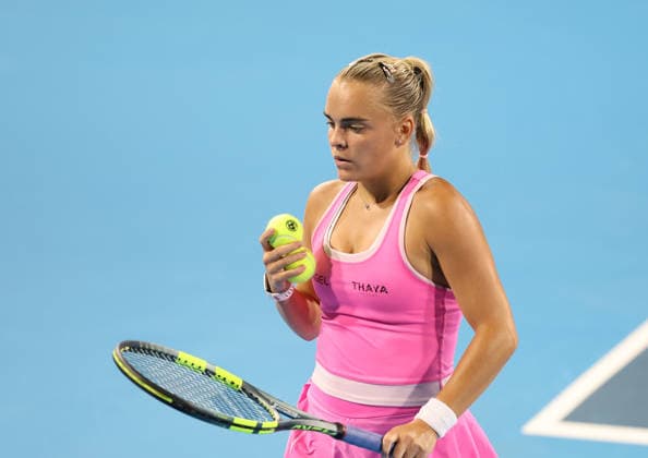 August 23, 2026, Mason, Ohio, USA: SARA BEJLEK of Czech Republic during the match against C. Gauff of USA in semifinals of tennis tournament WTA, Tennis Damen 1000 Cincinnati Open in Mason, USA. Bejlek lost 4:6, 1:6. Mason USA - ZUMAc278 20260823_zsp_c278_017 Copyright: xMarcinxCholewinskix