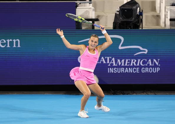 August 23, 2026, Mason, Ohio, USA: SARA BEJLEK of Czech Republic during the match against C. Gauff of USA in semifinals of tennis tournament WTA, Tennis Damen 1000 Cincinnati Open in Mason, USA. Bejlek lost 4:6, 1:6. Mason USA - ZUMAc278 20260823_zsp_c278_013 Copyright: xMarcinxCholewinskix
