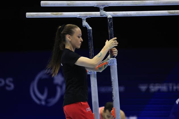 Zagreb, 22.08.2026. - 37TH EUROPEAN MEN™S ARTISTIC GYMNASTICS, Men s Artistic Gymnastics Apparatus Final Parallel bars Individual SENIORS. 534 KOVTUN Illia (CRO), coach Iryna Gorbacheva Men s Artistic Gymnastics Apparatus Final Parallel bars Individual SENIORS  2S6A6612.JPG