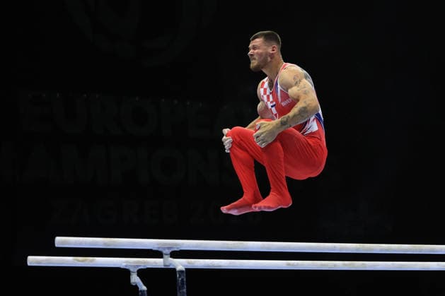 Zagreb, 22.08.2026. - 37TH EUROPEAN MEN™S ARTISTIC GYMNASTICS, Men s Artistic Gymnastics Apparatus Final Parallel bars Individual SENIORS. 534 KOVTUN Illia (CRO), Men s Artistic Gymnastics Apparatus Final Parallel bars Individual SENIORS  2S6A7263.JPG