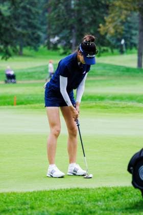 August 22, 2026, Edmonton, Alberta, Canada: Grace Kim (AUS) putts for par on the par 3, 2nd hole in round 3 of the LPGA, Golf Damen CPKC Canadian Women s Open..LPGA CPKC Canada WomenÃ¢â‚¬â ¢s Open leader Mayu Yamashita shot 5 under par to bringing her total to -19, tying the LPGA record after 54 holes. 16-year-old amateur Aphrodite Deng (tied for 6th place) leads all Canadians at 10 under par after shooting 63 (7 under par) in the third round (the low score for the round). Nine players are currently sitting at 10 under par or better heading into the final round. Deng is also one of 4 Canadians under 18 to make the cut, a tournament first. Edmonton Canada - ZUMAs197 20260822_aaa_s197_414 Copyright: xRonxPalmerx