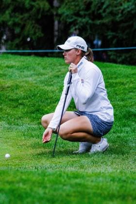 August 22, 2026, Edmonton, Alberta, Canada: Jennifer Kupcho (USA)sits on the outer edge of the green for a long putt in round 3 of the LPGA, Golf Damen CPKC Canadian Women s Open..LPGA CPKC Canada WomenÃ¢â‚¬â ¢s Open leader Mayu Yamashita shot 5 under par to bringing her total to -19, tying the LPGA record after 54 holes. 16-year-old amateur Aphrodite Deng (tied for 6th place) leads all Canadians at 10 under par after shooting 63 (7 under par) in the third round (the low score for the round). Nine players are currently sitting at 10 under par or better heading into the final round. Deng is also one of 4 Canadians under 18 to make the cut, a tournament first. Edmonton Canada - ZUMAs197 20260822_aaa_s197_398 Copyright: xRonxPalmerx