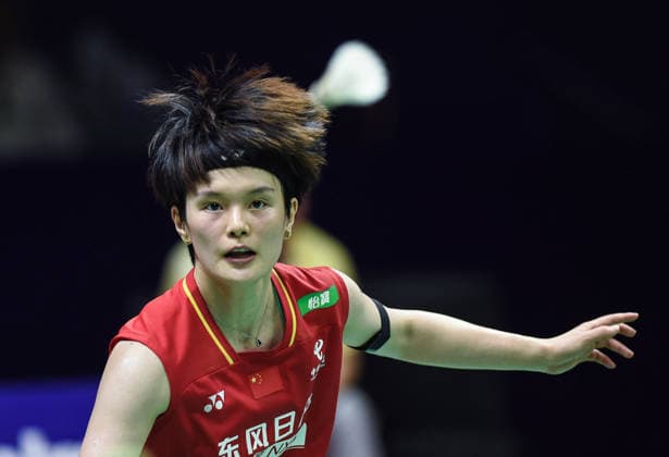 (260823) -- NEW DELHI, Aug. 23, 2026 -- China s Wang Zhiyi competes during the women s singles semifinal match between China s Wang Zhiyi and South Korea s An Se Young at BWF World Championships in New Delhi, India, Aug. 22, 2026. ) (SP)INDIA-NEW DELHI-BADMINTON-BWF WORLD CHAMPIONSHIPS-WOMEN S SINGLES JavedxDar 