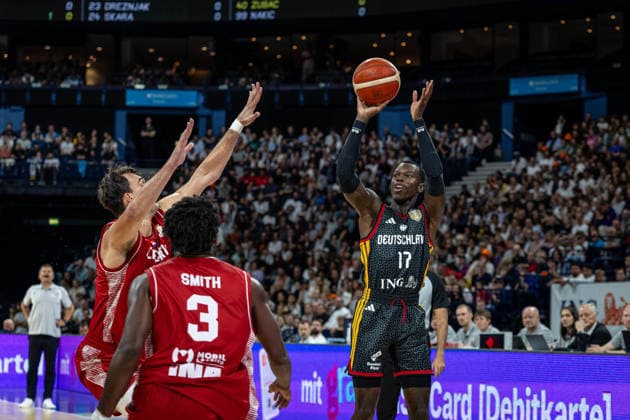 Basketball Hamburg 22.08.2026 Turkish Airlines Supercup 2026 Finale Deutschland (GER) - Kroatien (CRO) Dennis Schröder Schroeder (Deutschland, No.17) Schröder Schroder *** Basketball Hamburg, August 22, 2026 Turkish Airlines Supercup 2026 Final Germany (GER) vs. Croatia (CRO) Dennis Schröder (Schroeder) Germany, No. 17 Schröder (Schroder)