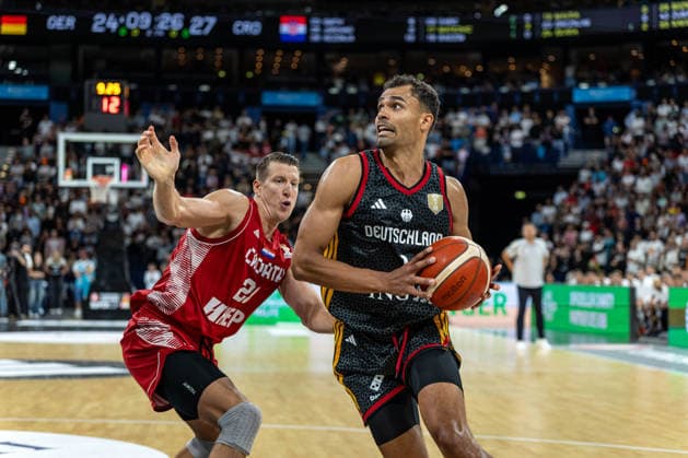 Basketball Hamburg 22.08.2026 Turkish Airlines Supercup 2026 Finale Deutschland (GER) - Kroatien (CRO) Oscar da Silva (Deutschland, No.01) bbcro21 *** Basketball Hamburg, August 22, 2026 Turkish Airlines Supercup 2026 Final: Germany (GER) vs. Croatia (CRO) Oscar da Silva, Germany, No. 01 bbcro21