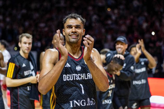 Basketball Hamburg 22.08.2026 Turkish Airlines Supercup 2026 Finale Deutschland (GER) - Kroatien (CRO) Deutschland gewinnt den Supercup Jubel Oscar da Silva (Deutschland, No.01) *** Basketball Hamburg, August 22, 2026 Turkish Airlines Supercup 2026 Final Germany (GER) vs. Croatia (CRO) Germany wins the Supercup. Oscar da Silva celebrates. Germany, No. 01