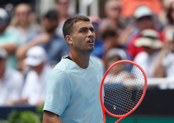 August 22, 2026, Mason, Ohio, USA: FLAVIO COBOLLI of Italy during the match against A. Fils of France in the semifinals of tennis tournament WTA, Tennis Damen 1000 Cincinnati Open in Mason, USA. Cobolli lost 3:6, 4:6. Mason USA - ZUMAc278 20260822_zsp_c278_051 Copyright: xMarcinxCholewinskix