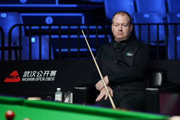 WUHAN, CHINA - AUGUST 23: Jordan Brown of Northern Ireland reacts in the first round match against Chris Wakelin of England on day 1 of Wuhan Open 2026 at the Optics Valley Gymnasium of Huazhong University of Science and Technology on August 23, 2026 in Wuhan, Hubei Province of China.  Copyright: xTaixChengzhex 111661654915